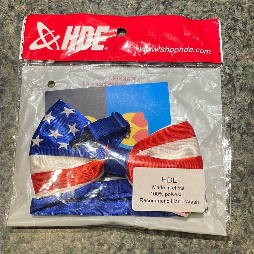 NEW Patriotic Bow Tie clip on - Red, White, and Blue